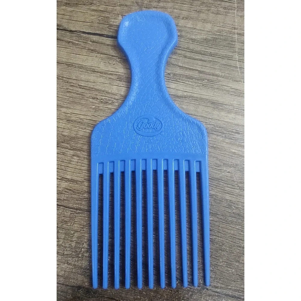 Vintage Goody Comb Hair Pick Lift Blue Textured 80's, 90's 6.5